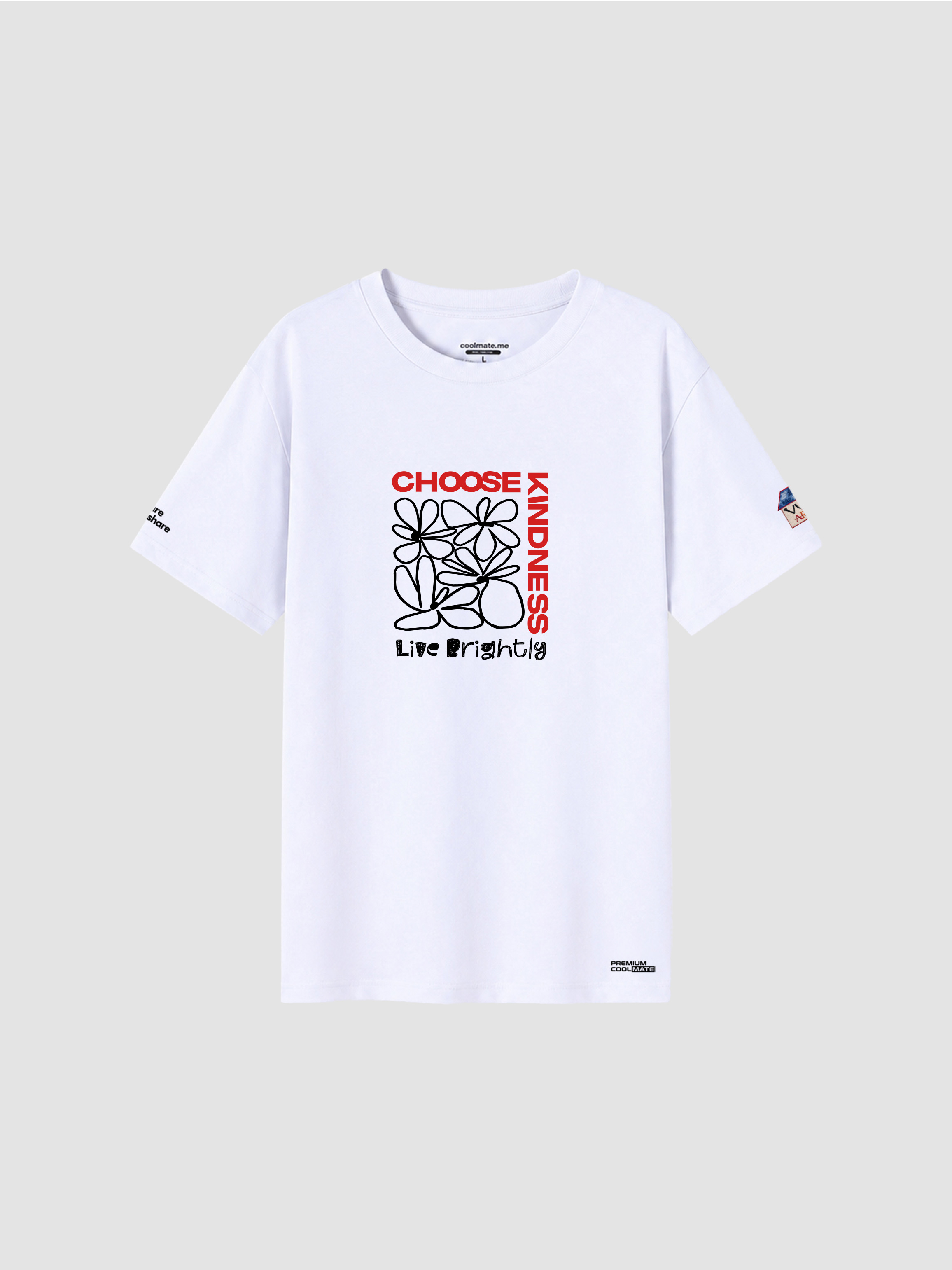 Áo thun Cotton Care & Share VỤN Art Choose Kindness Live Brightly - 5