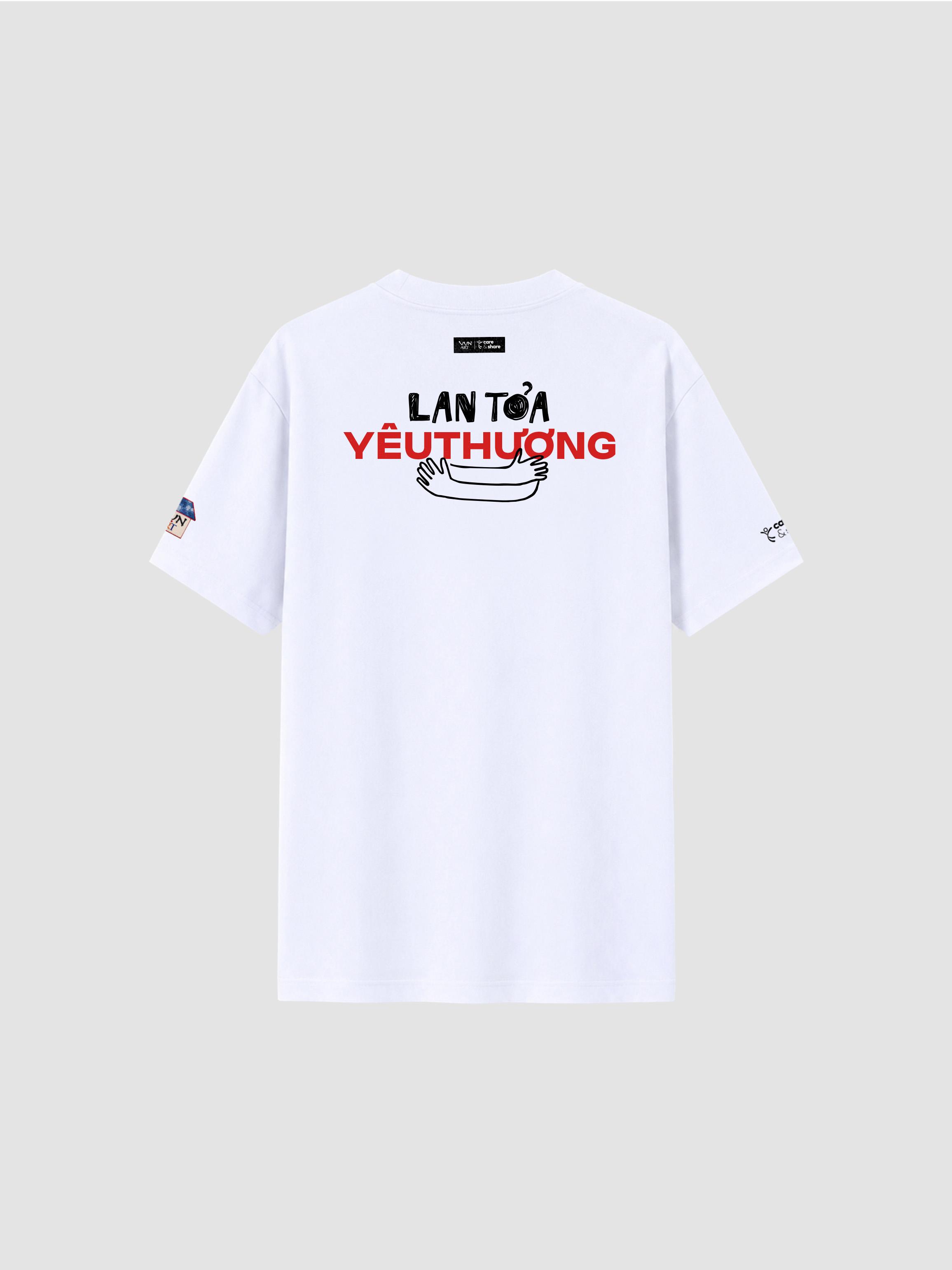Áo thun Cotton Care & Share VỤN Art Lan Toả Yêu Thương - Mặt sau
