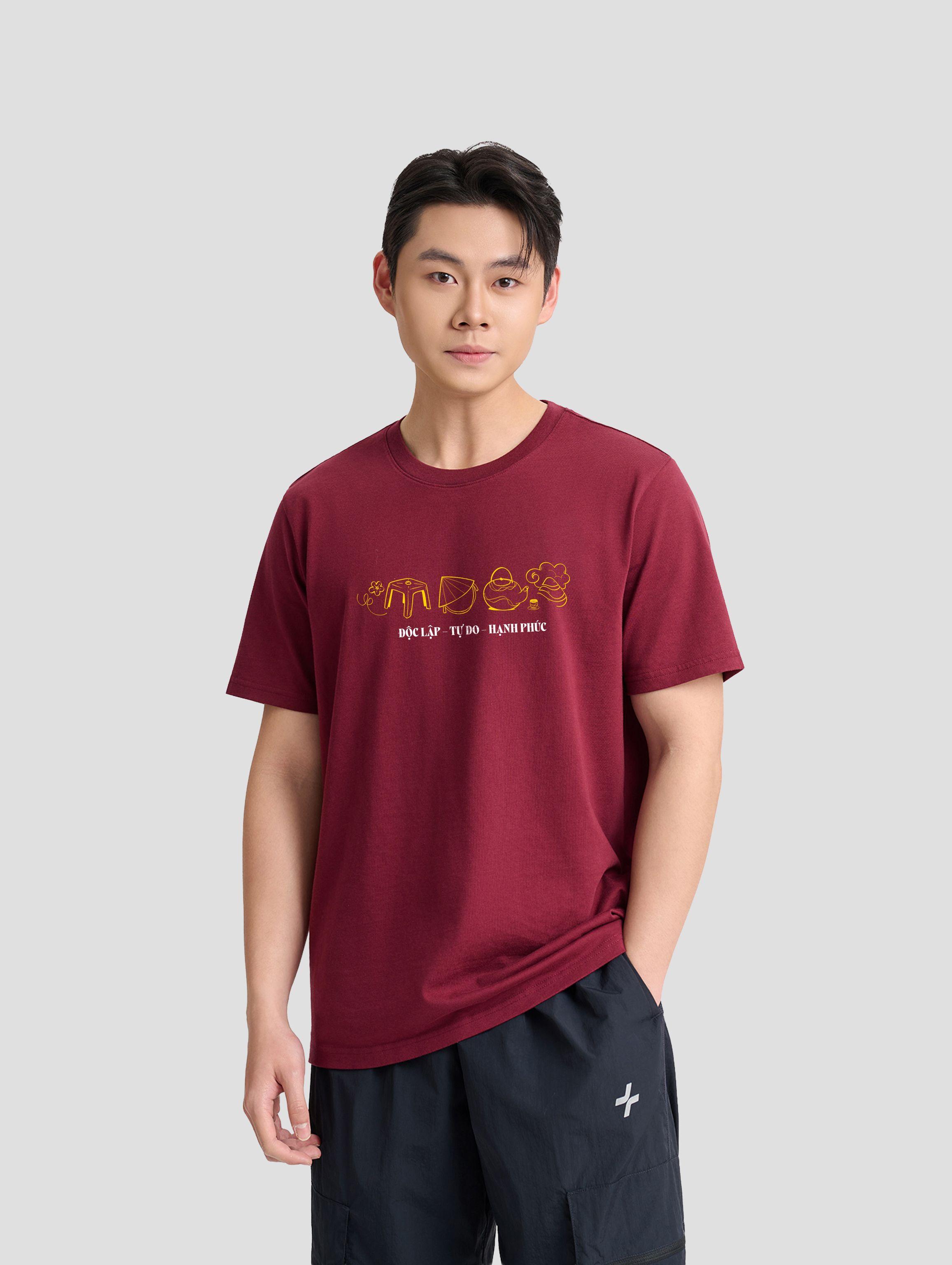 BST Sao vàng yêu nước Áo Cotton Compact Độc lập Tự do Hạnh phúc - 4