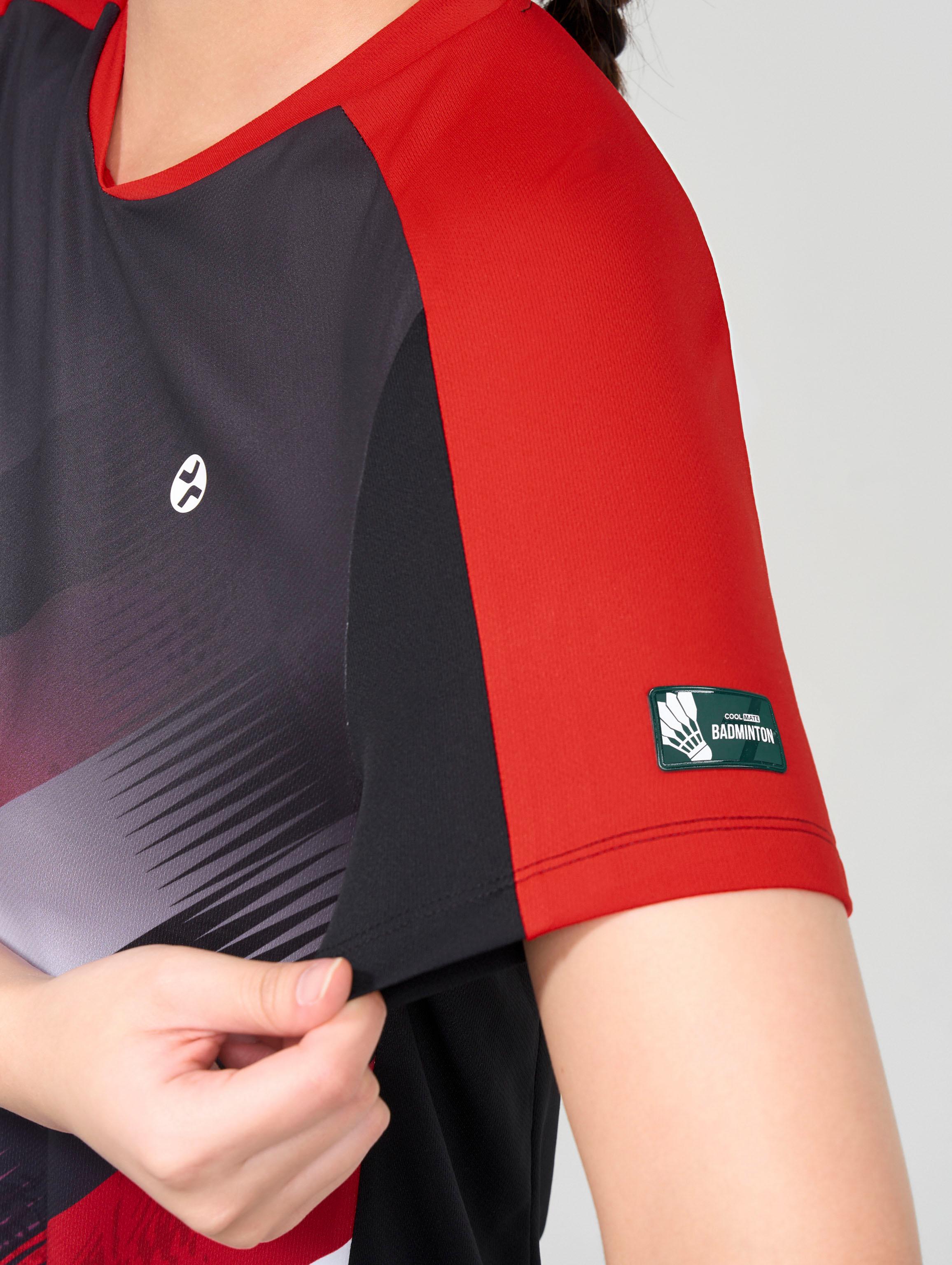 Tshirt cầu lông nữ Graphic Slash Smash Energy - Mặt sau